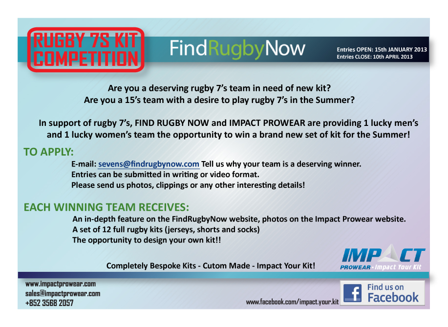 Free Rugby 7s Team Kit Competition!